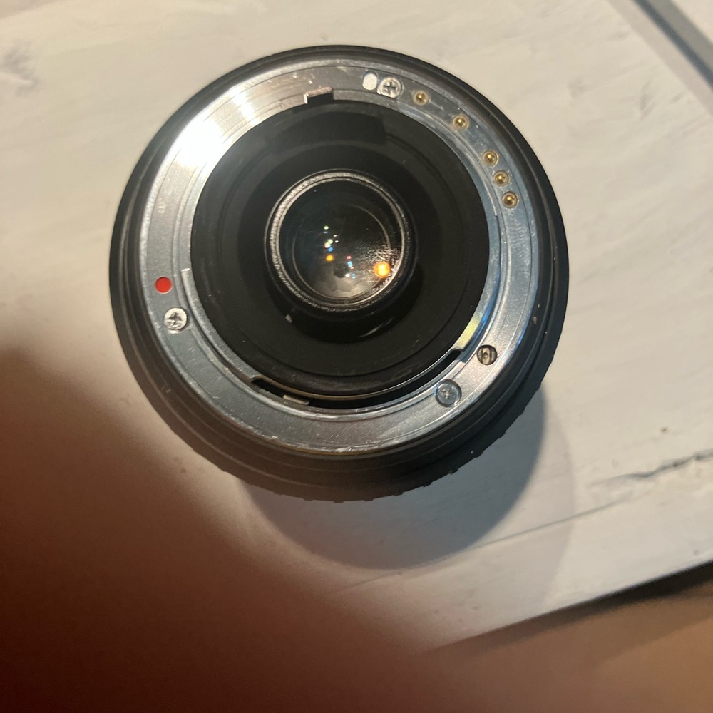 Camera Lens with Silver and Black Finish